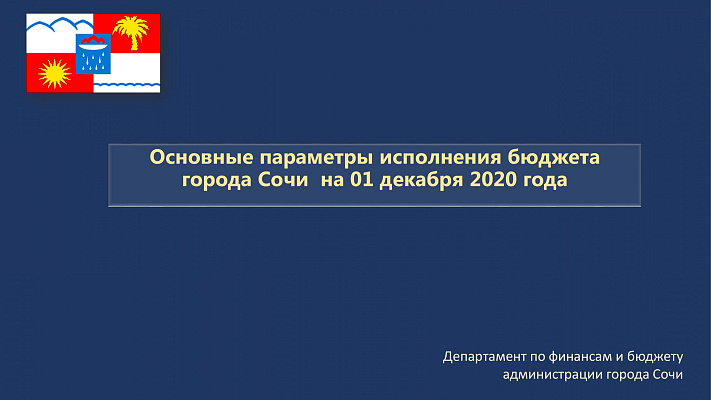 Основные параметры исполнения бюджета города Сочи на 01.12.2020 года