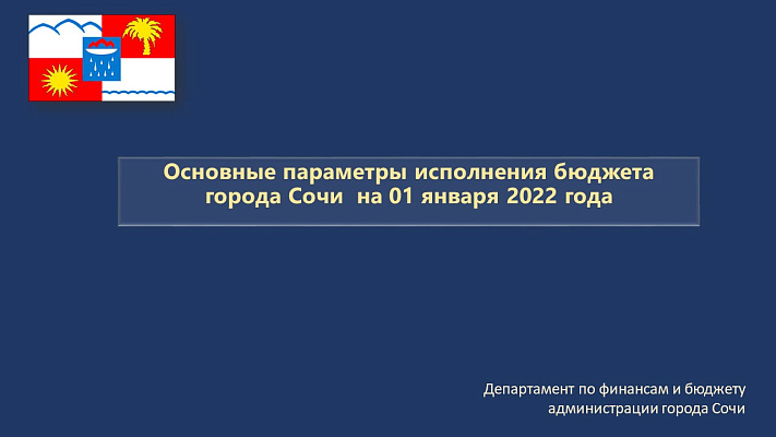 Основные параметры исполнения бюджета города Сочи на 01.01.2022 года