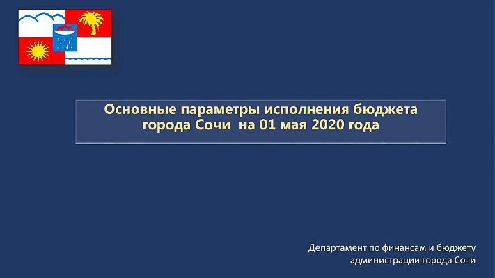 Основные параметры исполнения бюджета города Сочи на 01.05.2020 года
