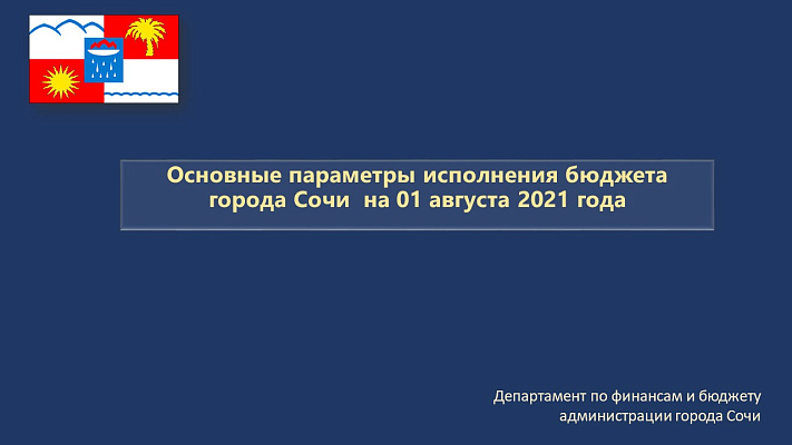 Основные параметры исполнения бюджета города Сочи на 01.08.2021 года